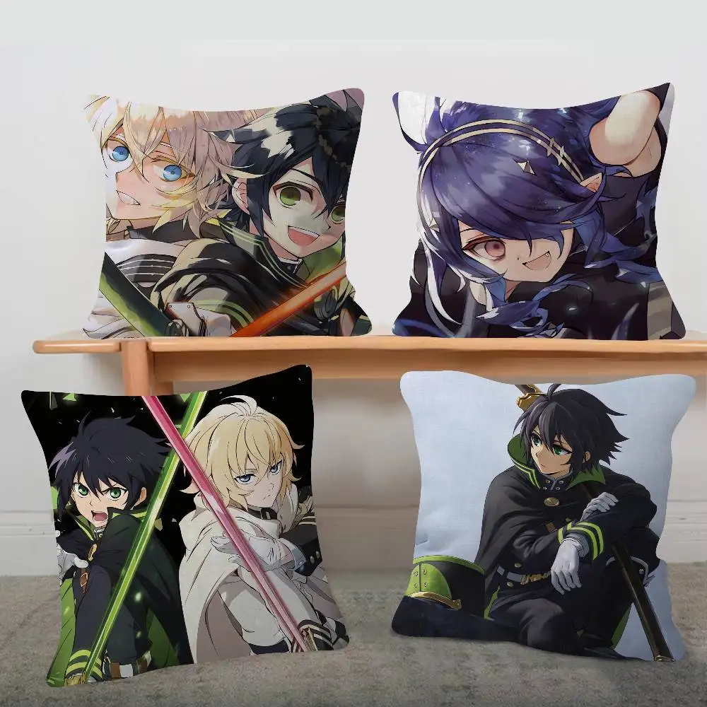 Anime Seraph Of The End Cute Cartoon L Game Cushion Cover Pillowcase Upholstery Sofa Throw Pillow Home Decor Pillowcas