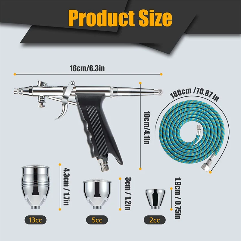 0.8mm Touch Up Paint Spray Pens Fountain Pen Three Calibers of Art Spray Pens, Rouge Spray Guns, Toys, Leather Crafts