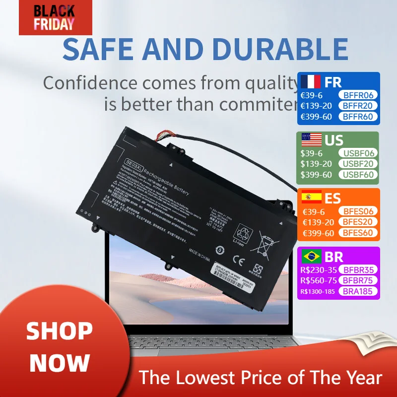 

Аккумулятор для ноутбука SE03XL, для HP Pavilion, ПК 14, TPN-Q171 849568-541, HSTNN-LB7G SE03