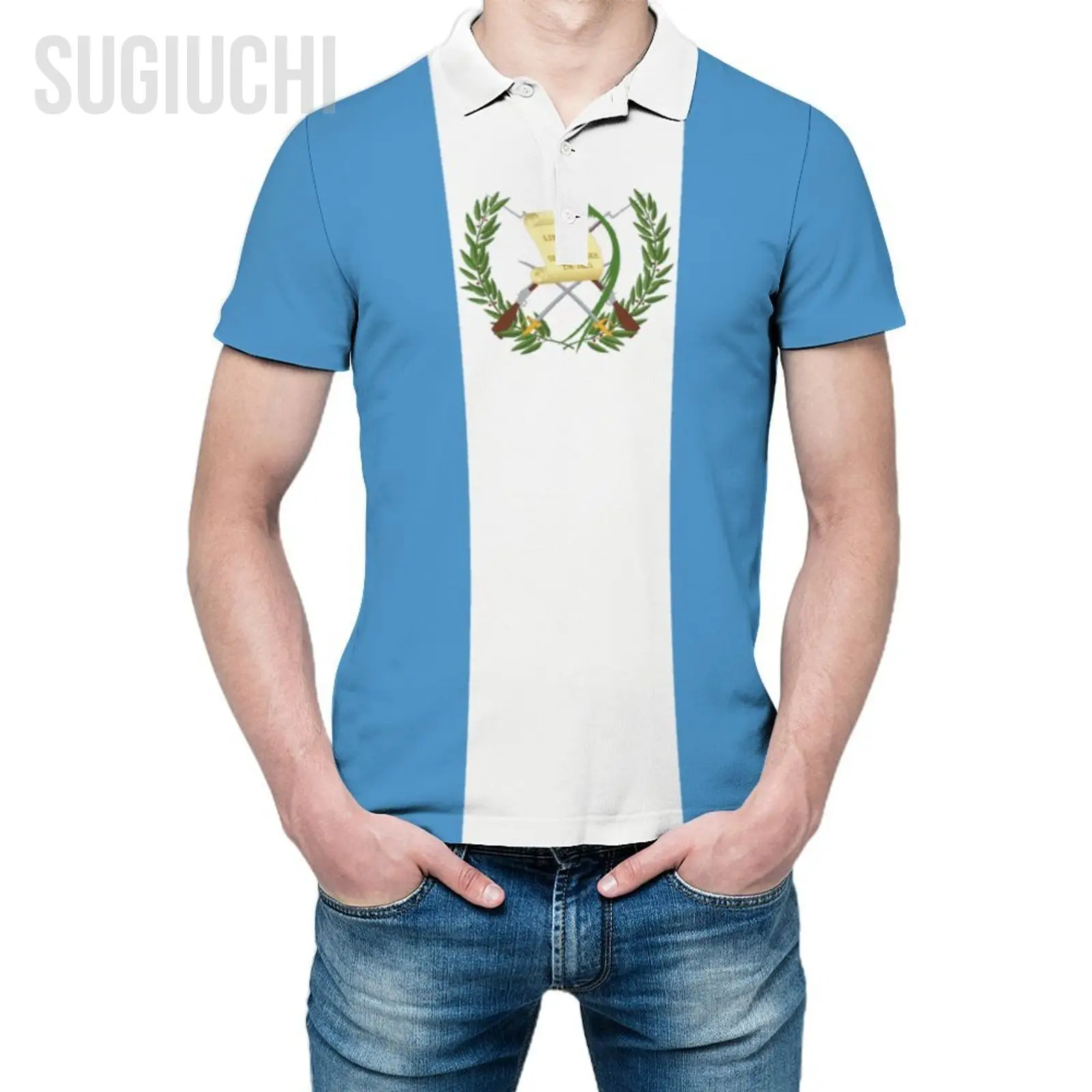 Unisex Polo Shirt Guatemala Flag 3D Print Man Polo Fashion Clothing Tracksuits Short Sleeves