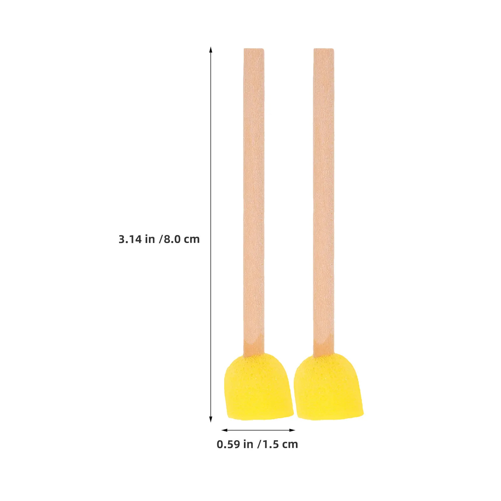 80Pcs Round Sponge Paint Brushes Wooden Handle Kids Art Tools Craft Painting Preschool Classroom School Supplies Stamp Brush