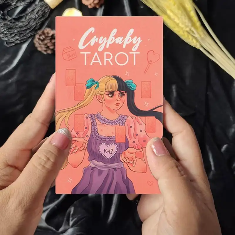 Juego de cartas de oráculo de Tarot Crybaby, baraja de adivinación misteriosa de Tarot en inglés, juego de amigos y familiares, regalo de recuerdo