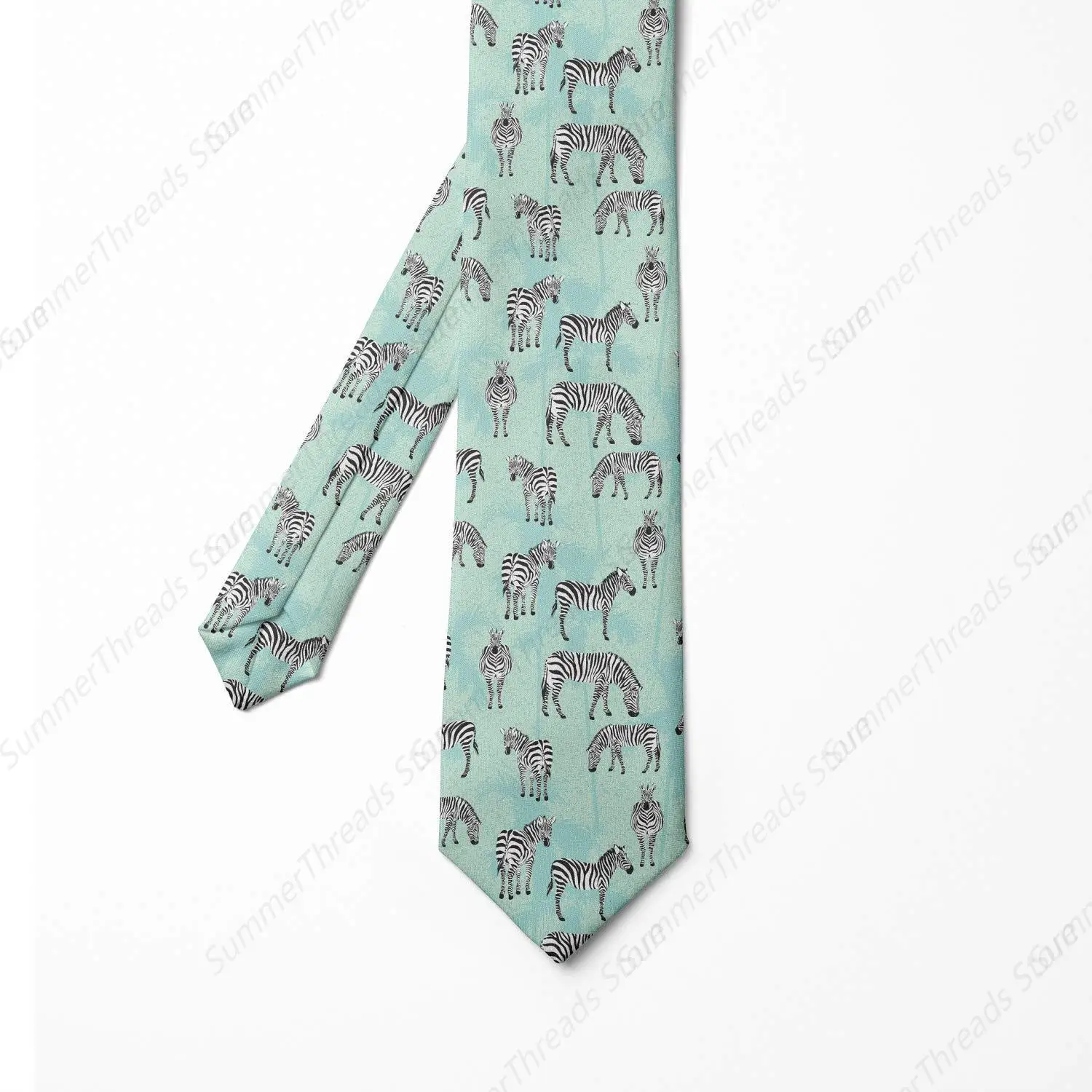 Necktie, Striped Endemic Horse Seafoam Charcoal Zebra Ties