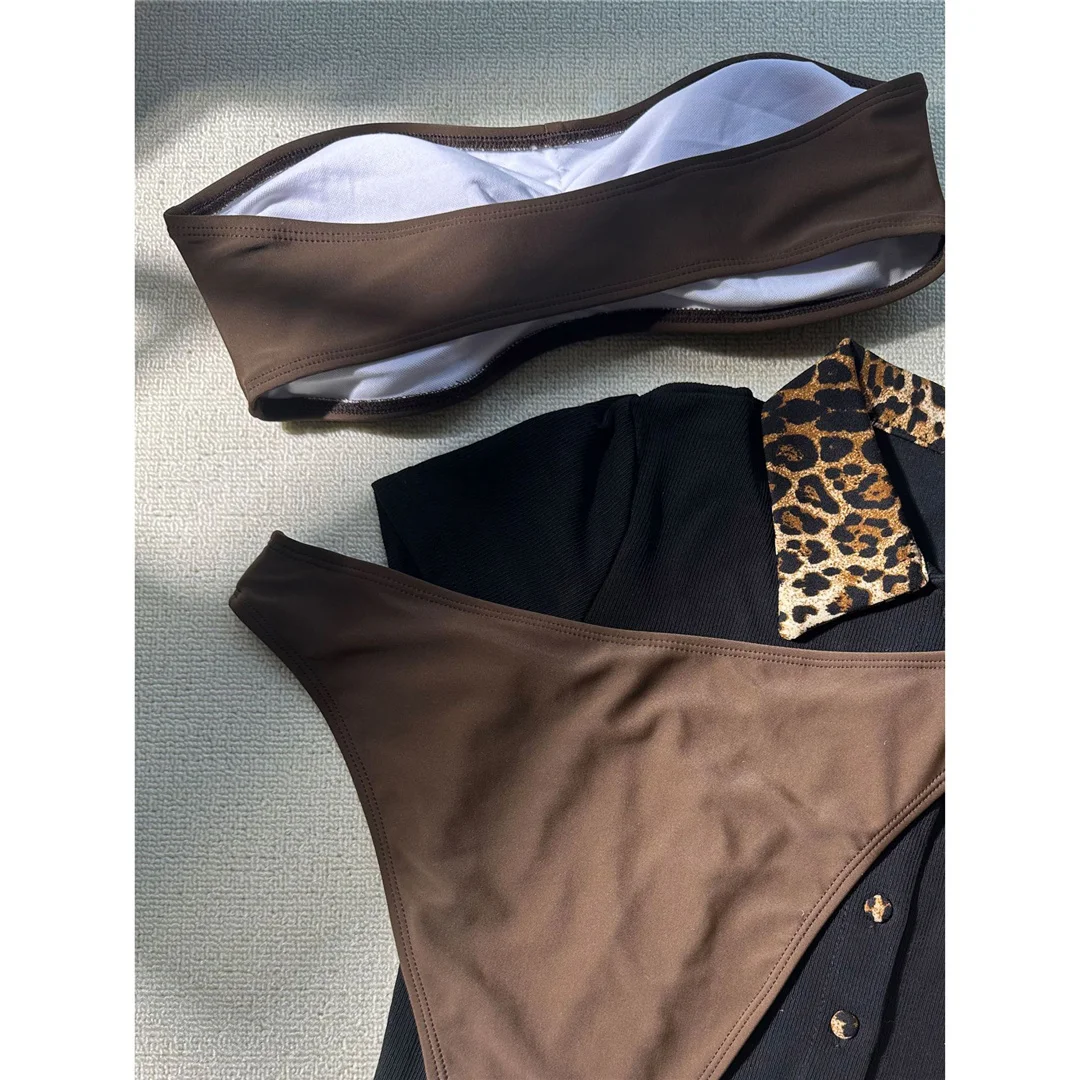 Sexy Bandeau-Bikini mit hohem Beinausschnitt, brasilianischer Schnitt, Damen-Badeanzug, zweiteiliges Bikini-Set, Badebekleidung, Badeanzug, Modell V6756. – Detail 9