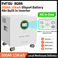 DATOUBOSS 15kwh lifepo4 Battery 48v and Built in Inverter 6200W with LCD Touch Screen Removable With Rolling Wheels