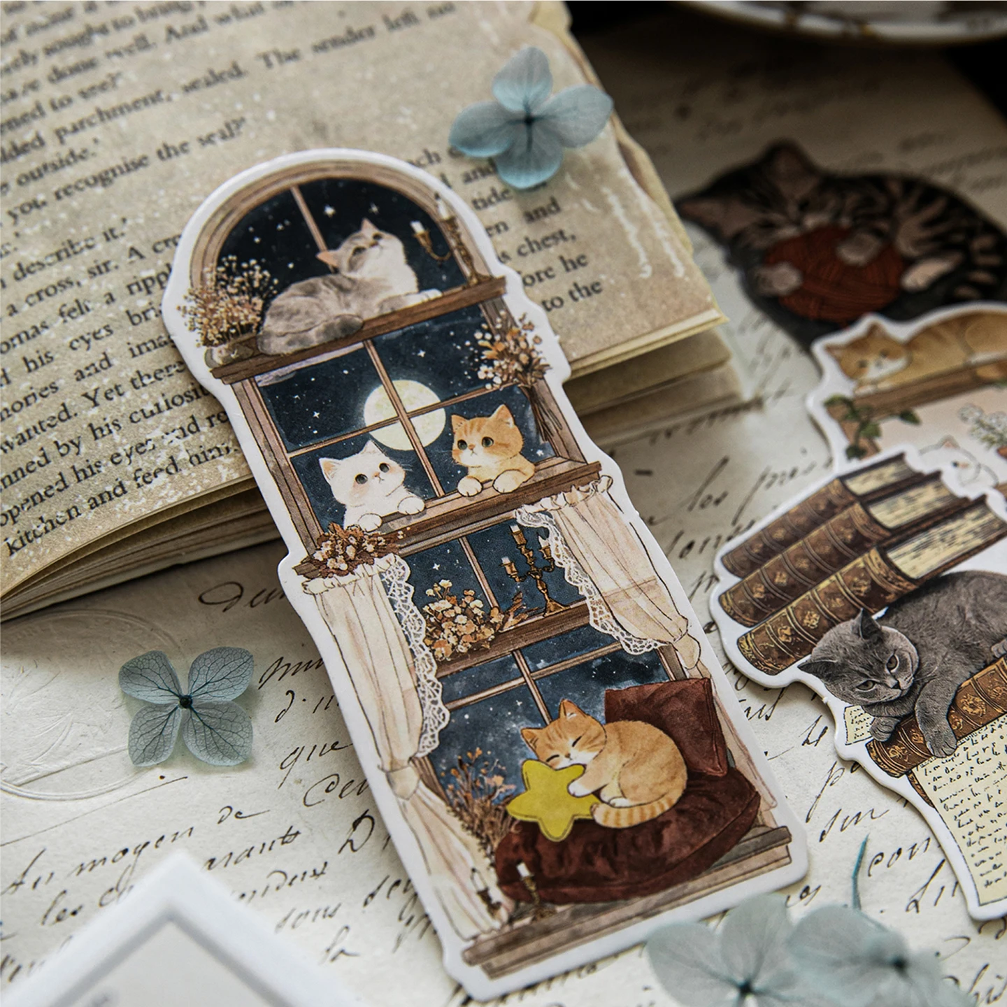 Cat World Bookmarks: High-Value, Cute, Unusual Shaped Cartoon Animal Cards DIY Healing Gift for Girls