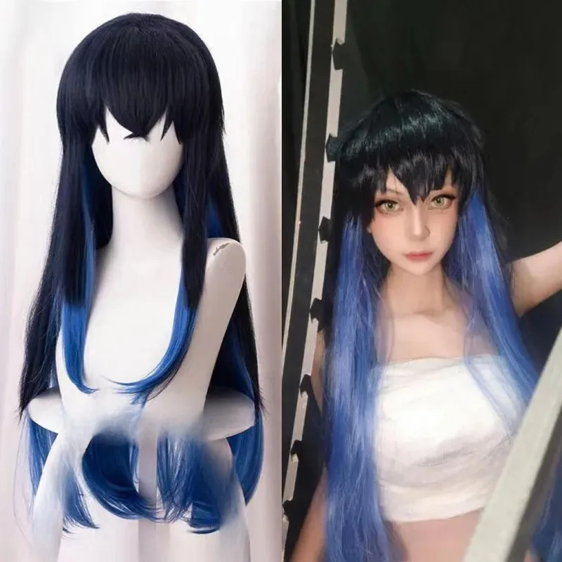 Anime Rolle Hashibira Inosuke Charakter Perücke Abdeckung Anime Demon Slayer Cos Swordsman Baby Blau Kopfbedeckung Bar Rollenspiel Kopfbedeckung