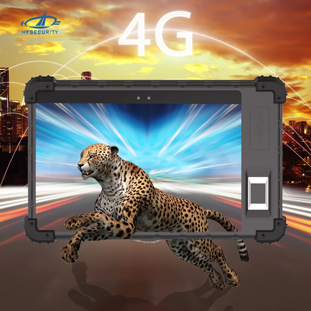 HFSecurity FP08 التحكم في الوصول أندرويد 11 قارئ بطاقات NFC IP65 وظيفة MRZ القوية التعرف على بصمات الأصابع محطة محمولة