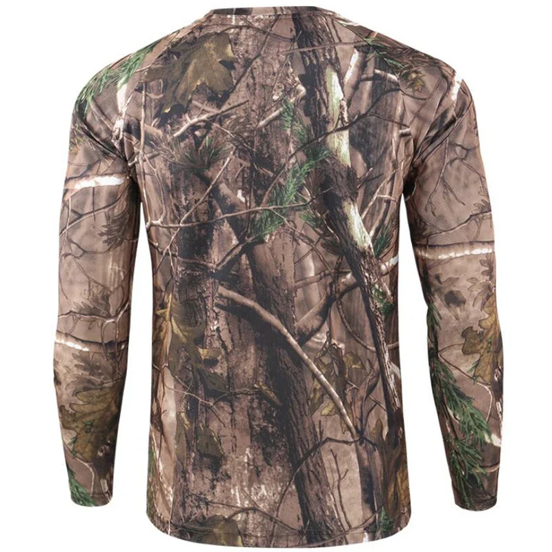 Camouflage T Shirt Men Breathable Quick Dry Long Sleeve T-shirt Mens Outdoor Sports Trip Tactical Training Hunting Tops Tshirts