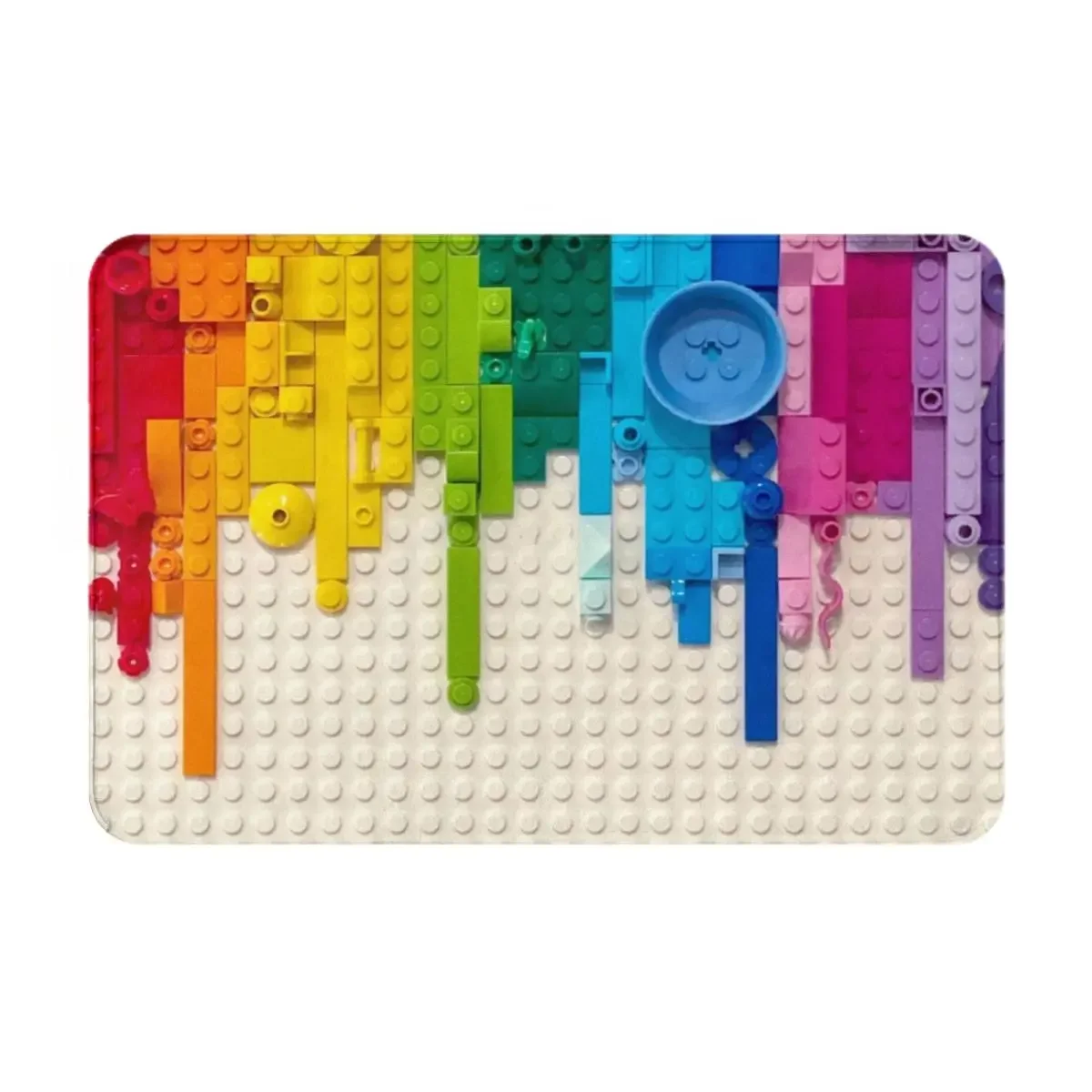 Rainbow Drip Doormat Rug Carpet Mat Footpad Polyester Anti-slip Cushion Entrance Kitchen Bedroom Balcony Toilet