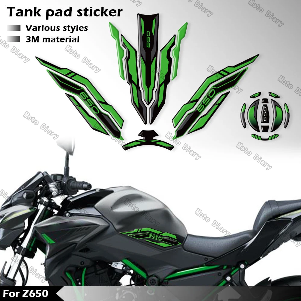 Z650 Fuel Tank Sticker Oil Gas Cap 3D Decal Cover Protector Waterproof For KAWASAKI z650 Z 650 2022 2023 2024 