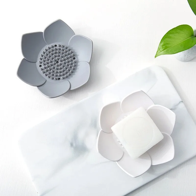 ​Silicone Flower Soap Pallet: Creative Drain Tray for Bathroom - Waterproof Soap Holder with Fast-Drying Decorative & Practical​