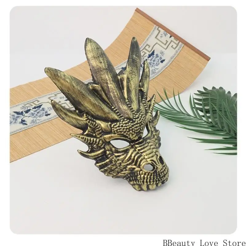 رأس التنين الوجه الكامل قناع هالوين قناع حيوان الكبار قناع الديكور التنكر للنساء الرجال هالوين حفلة تأثيري