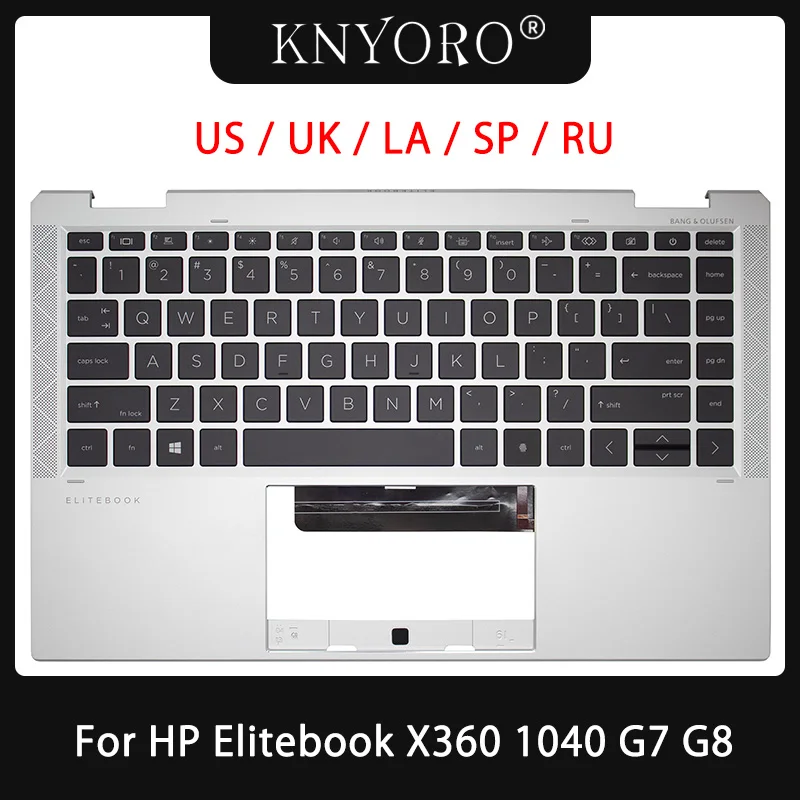 

New US UK Latin Spain Russian Keyboard For HP Elitebook X360 1040 G7 G8 Laptops Palmrest Upper Case TOP Keyboard Backlight