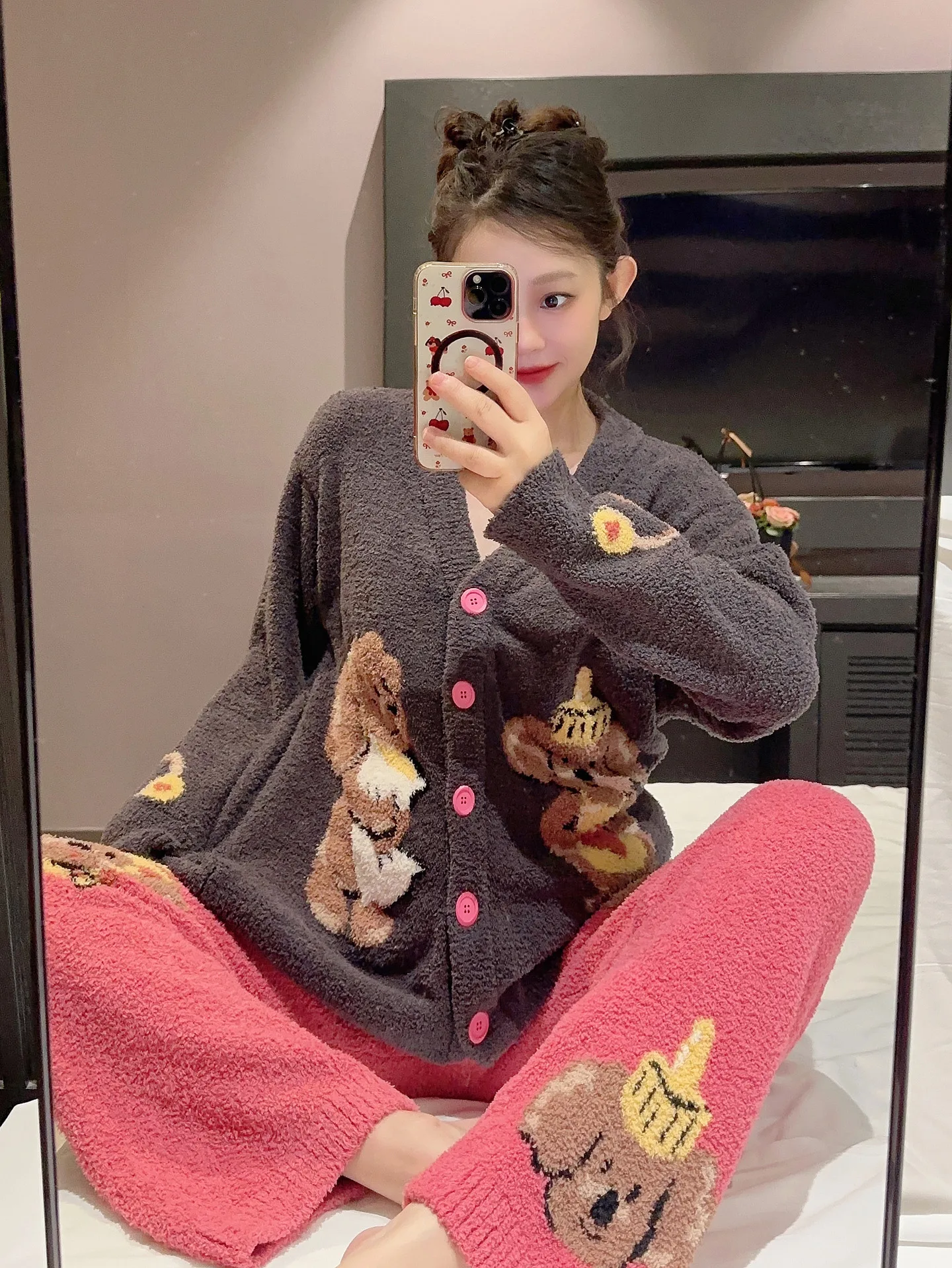 

Dopne Coral Fce Женская одежда для собак, осенне-зимний свободный удобный комплект домашней одежды, верхняя одежда, подходит для молодежи