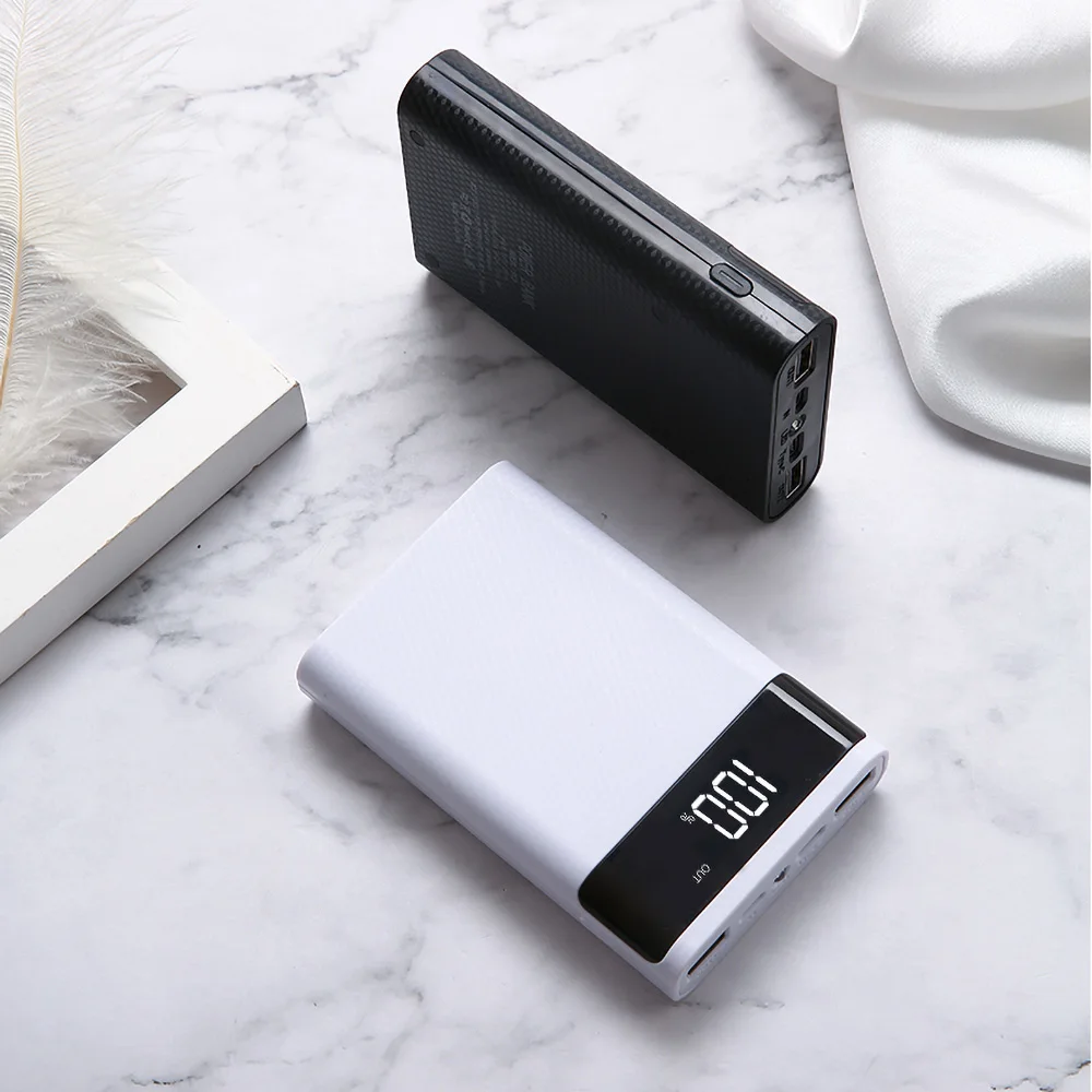 Power Bank Shell 4*18650 Battery Charge Box Digital Display for Micro Type-c DIY Powerbank Shell Charging Box Without Battery