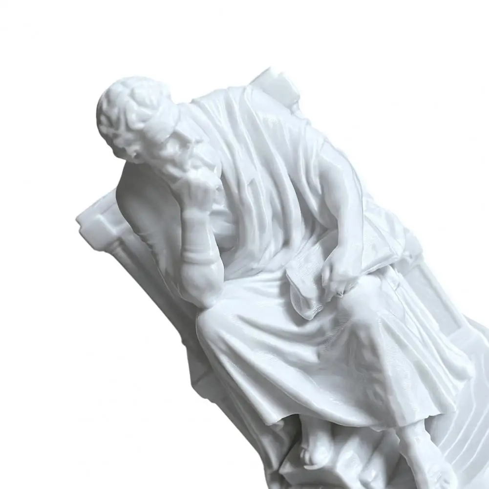 Philosopher Statue Philosopher Shape Ornament with Stable Base 3d Printed Retro Sculpture Desktop Decoration for Study Room