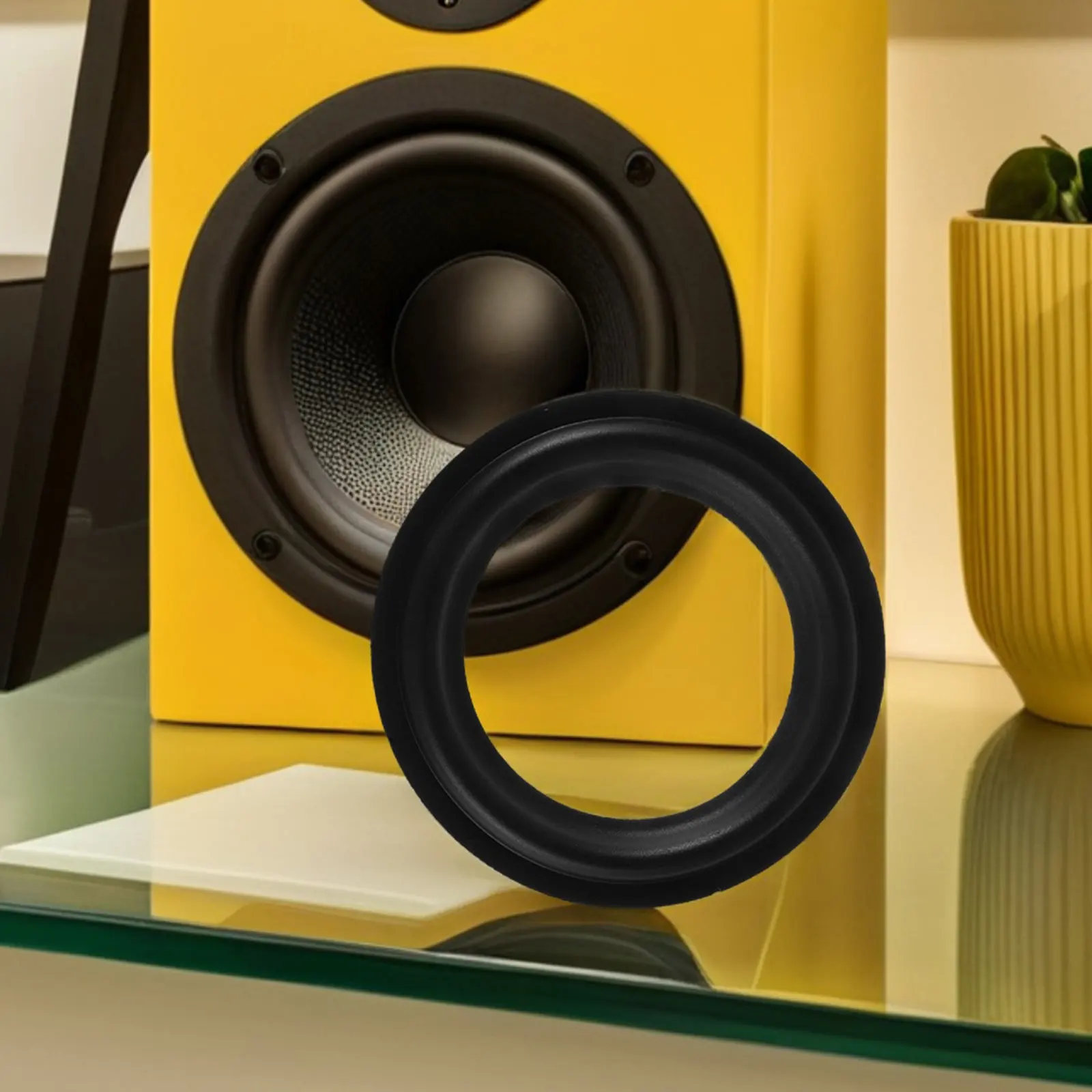 5Pcs 4.5 Inch Rubber Speaker Edge Surround Rings for Home Studio Music Production Outdoor Indoor Use Weather Resistant Long Life
