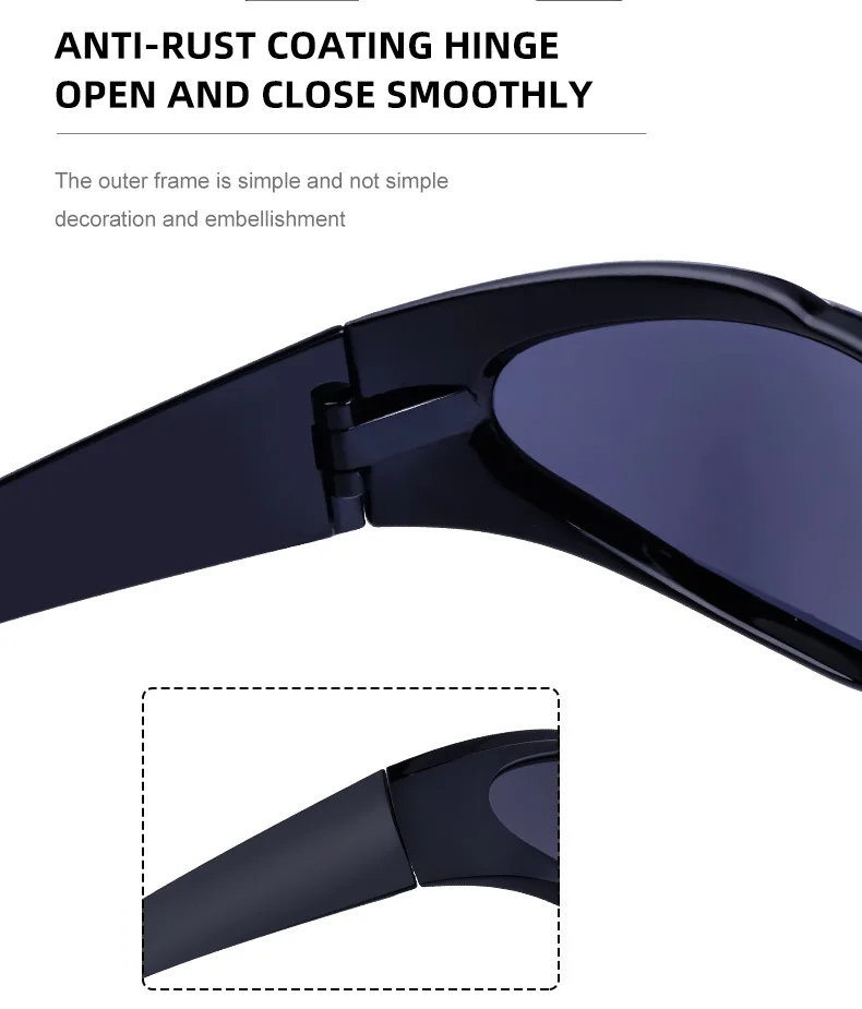 Neue y2k Sport Punk Sonnenbrille Frauen Männer Luxusmarke Mode Retro 2000's Brillen Vintage Steampunk Sonnenbrille Sonnenbrille uv400 – Detail 12