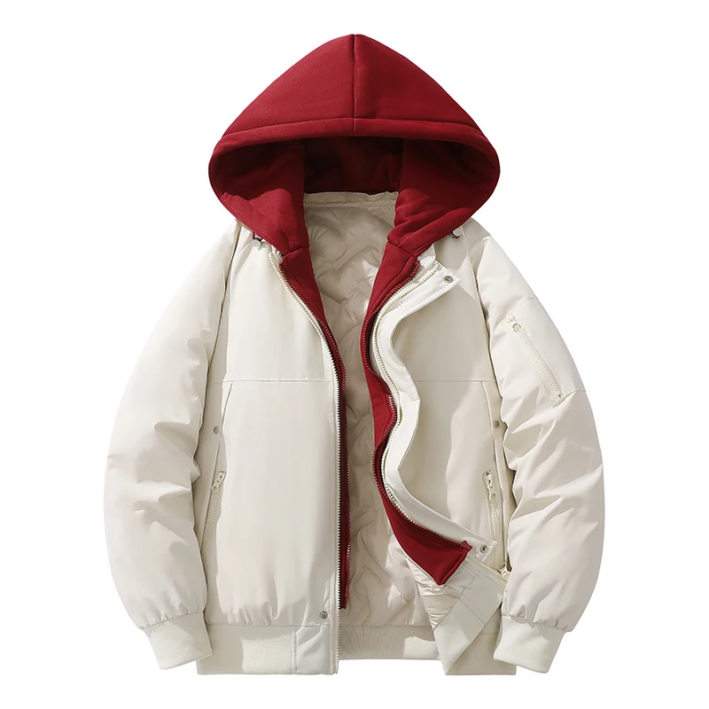 الرجال سميكة المرقعة سترات الرجال عادية فضفاض معطف دافئ الرجال القطن وسادة مبطنة الرجال مقنعين سترة الذكور الشارع الشهير الشتاء ملابس خارجية