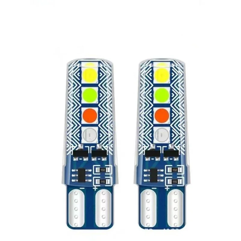 

10PCS Car License Plate Light RGB T10 3030 8SMD LED Strobe Flash Light Led W5W/194 Clearance Lights Side Marker Parking Lamp
