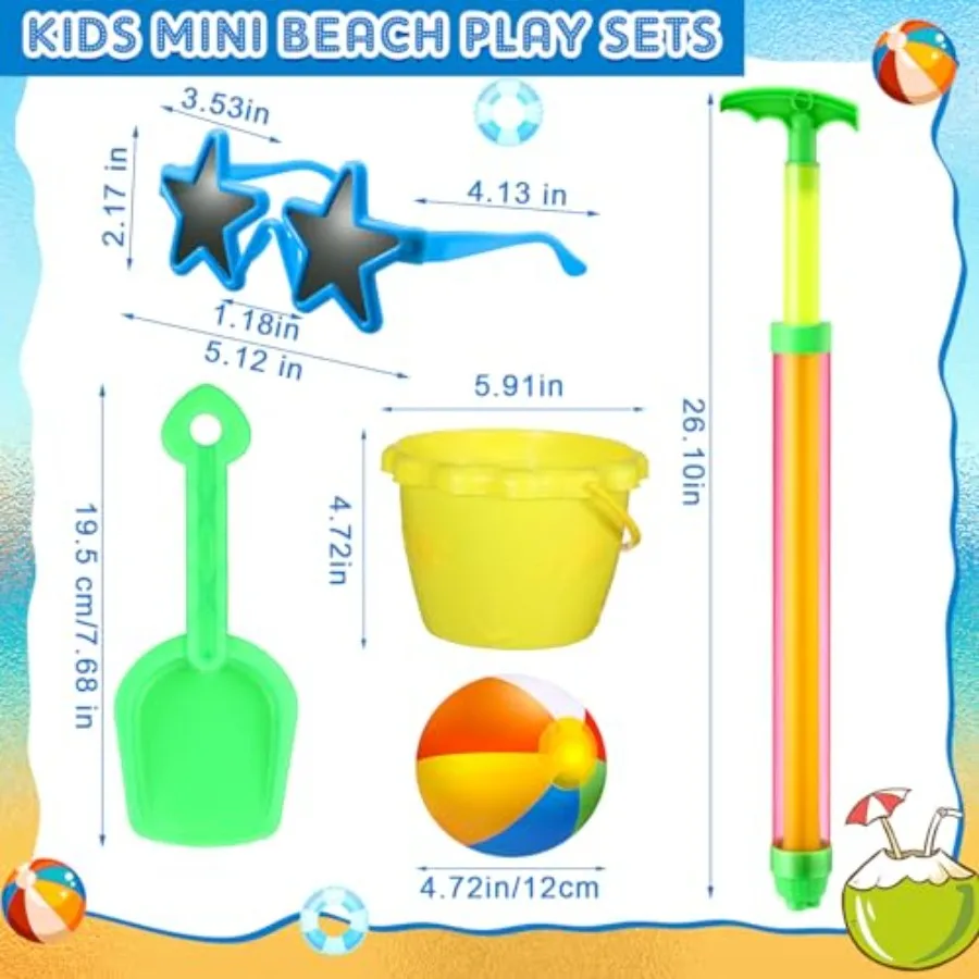 End Of Year Students Gift: Neon-Colored Plastic Sand Buckets, Shovels, Sunglasses, Inflatable Beach Balls And Water Guns For Ou