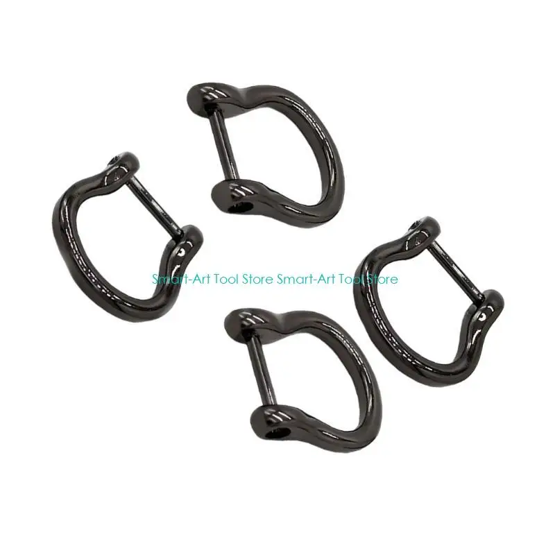E1PB 4Pcs Removable Alloy U-Shape Shackles Hook 20mm Diameter Buckles Clip For Bags Making Pet Leashes Outdoor Equipment