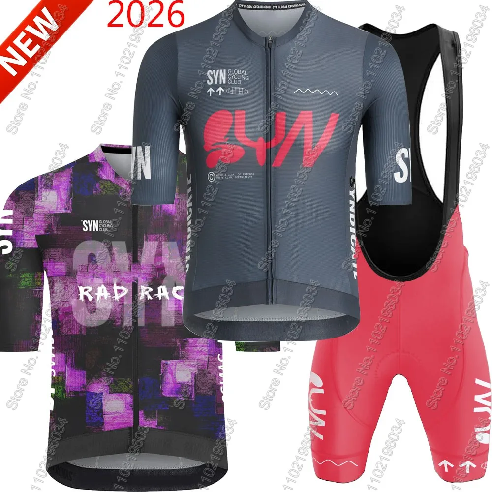 

Комплект велоформы SYN Team 2026: мужская велосипедная одежда, футболка для шоссейного велосипеда, велосипедные шорты, комплект для MTB, Ropa Maillot