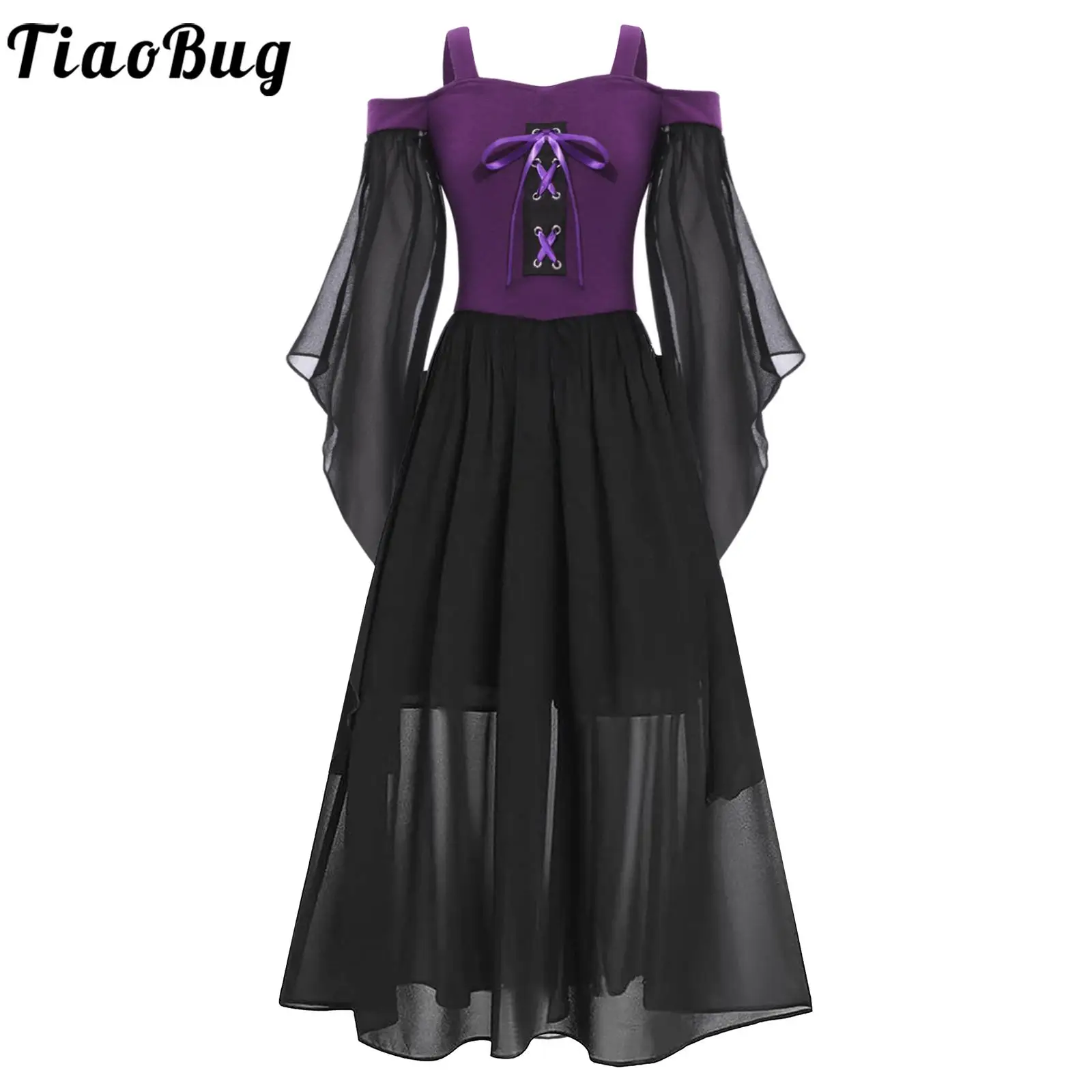 

Kids Girls Medieval Renaissance Gothic Dress Butterfly Sleeve Lace Up Vintage Dresses Halloween Carnival Party Cosplay Costumes