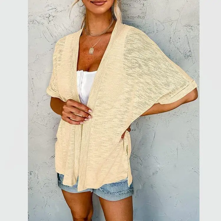

Women's Lace Cover up Shirt European Style Open Cardigan Five Sleeve Color Fashionable Women's Clothing