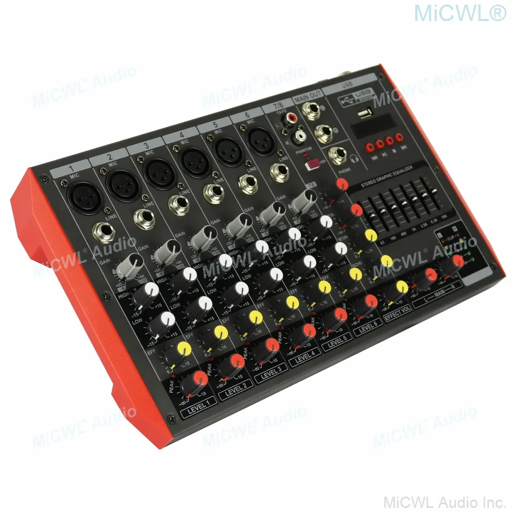 かわいい MG8 8 チャンネル Bluetooth ミキサーサウンドミキシングコンソール DJ ライブステージカラオケオーディオデスク 7 バンドイコライザー