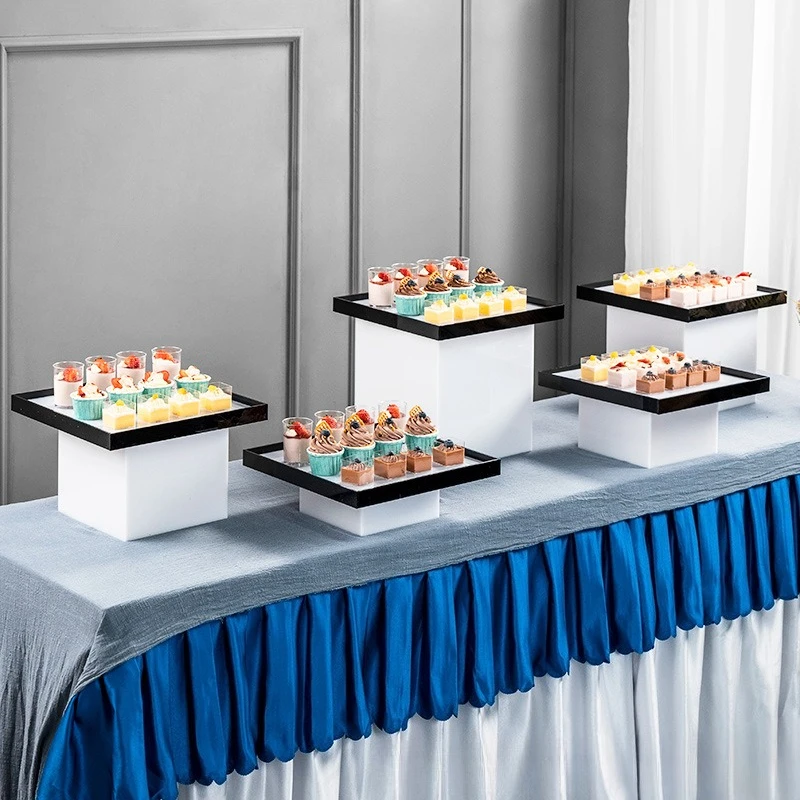 Acrylic dessert stand display rack buffet cake snack tray high-end cold meal banquet coffee break table set