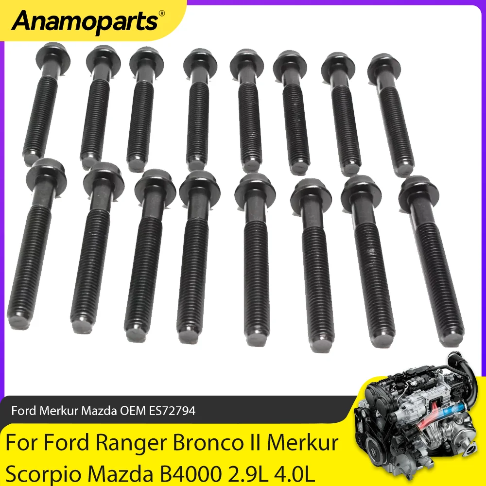 

Engine Parts Cylinder Head Bolt Set Fit 2.9 4.0 L For Ford Ranger Bronco II Merkur Scorpio Mazda B4000 2.9L 4.0L V6 GAS ES72794