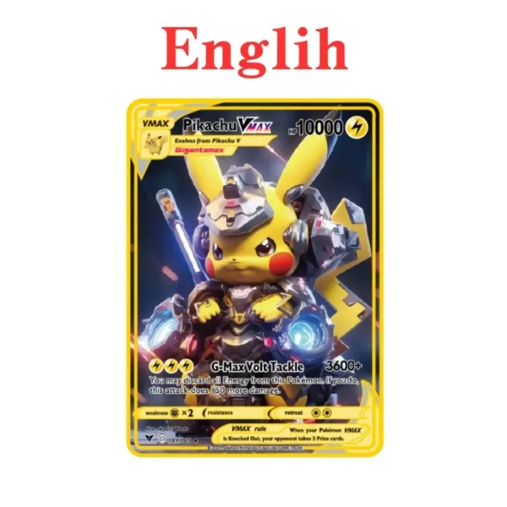 포켓몬 포인트 알토스 마치 피카츄 리자몽 뮤츠 골드 블랙 영어 메탈 카드 Vmax 메가 GX 수집용 게임 카드
