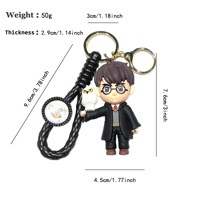 Cartoon Harry Potter keychain pendant anime doll car accessories key chain cute PVC doll couple bag pendant key ring
