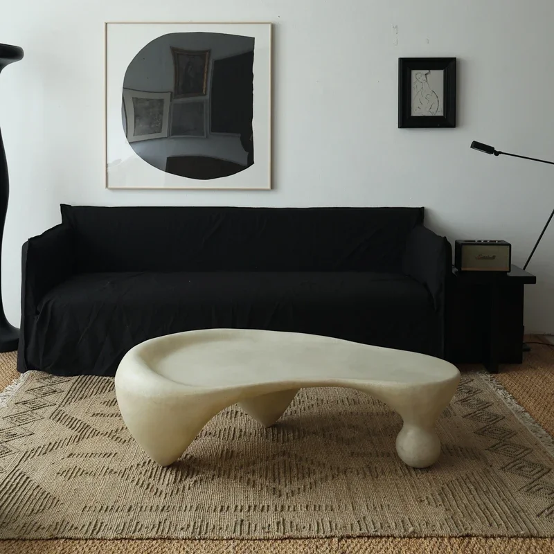 Snail coffee table, living room wabi wind art sculpture display designer special-shaped coffee table fiberglass