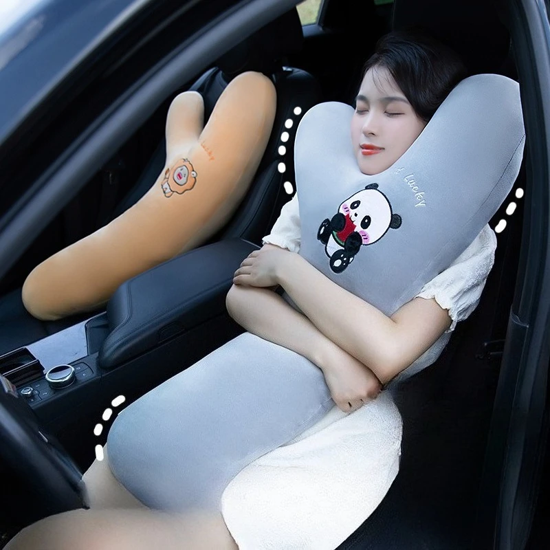 Cartoon Car Y-shaped Anti Suffocation Pillow, Long-distance Car Sleep Artifact Pillow, Rear Seat Neck Pillow Inside The Car