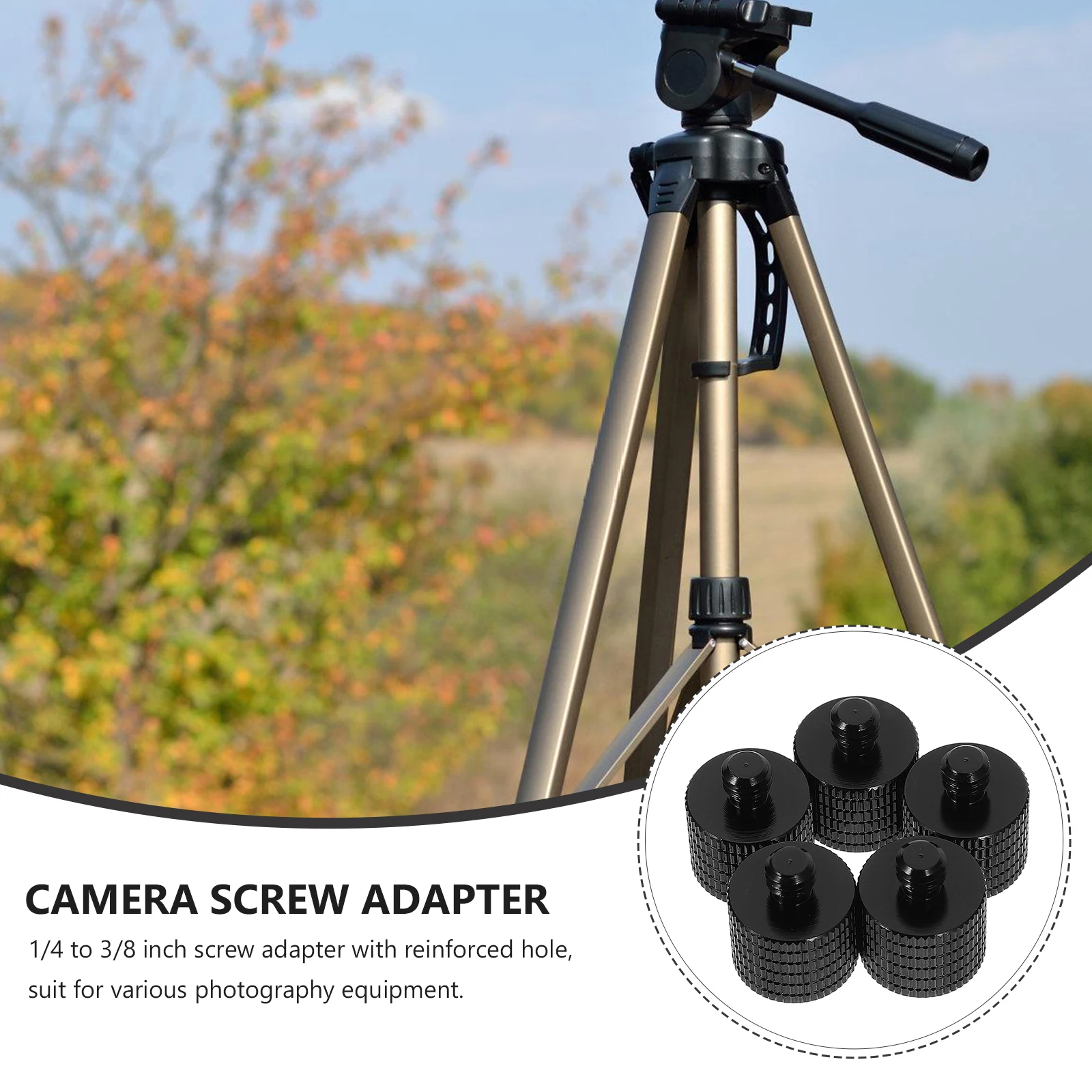 

5PCS 1 4 20 to 3 8 16 Tripod Mount Adapter Aluminum Alloy Quick Release Plate Screw Camera Equipment Replacement