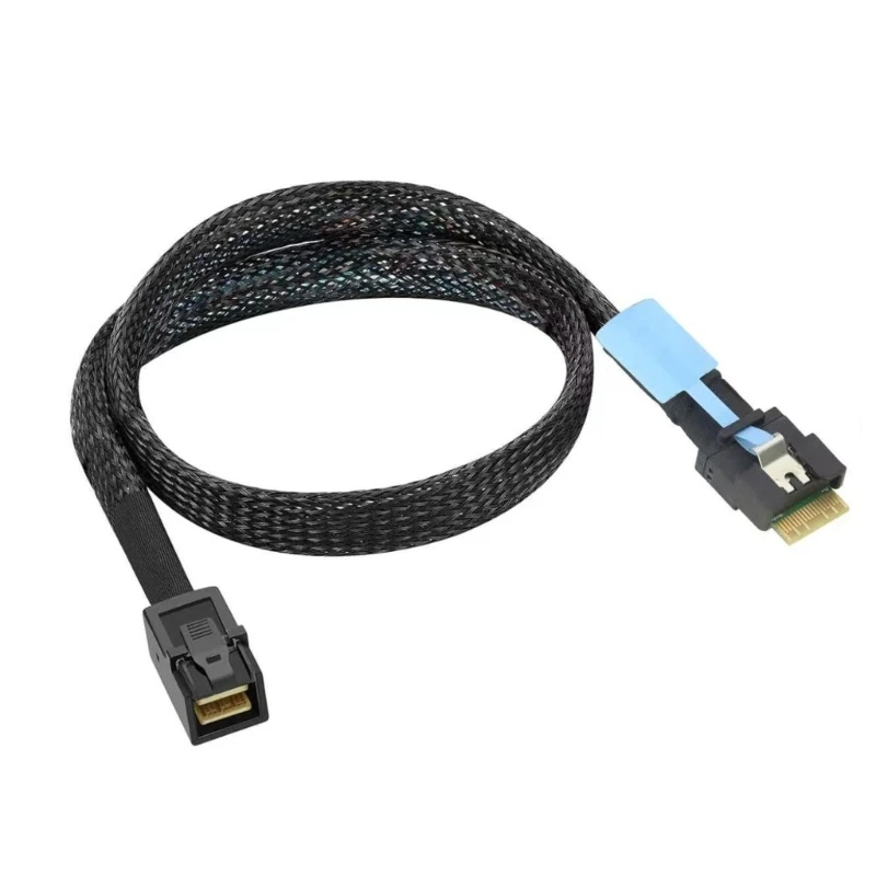 U55B Internal Data Routing Cable, SFF-8654 to SFF-8643, 100cm Wire for Storage Layout Planning and Cable Replacement