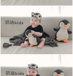 Bai Tian Baby Photography Costume Penguin Prop Half Year Old Photo Weekly Photo ropa recien nacido fotografia niña  신생아사진