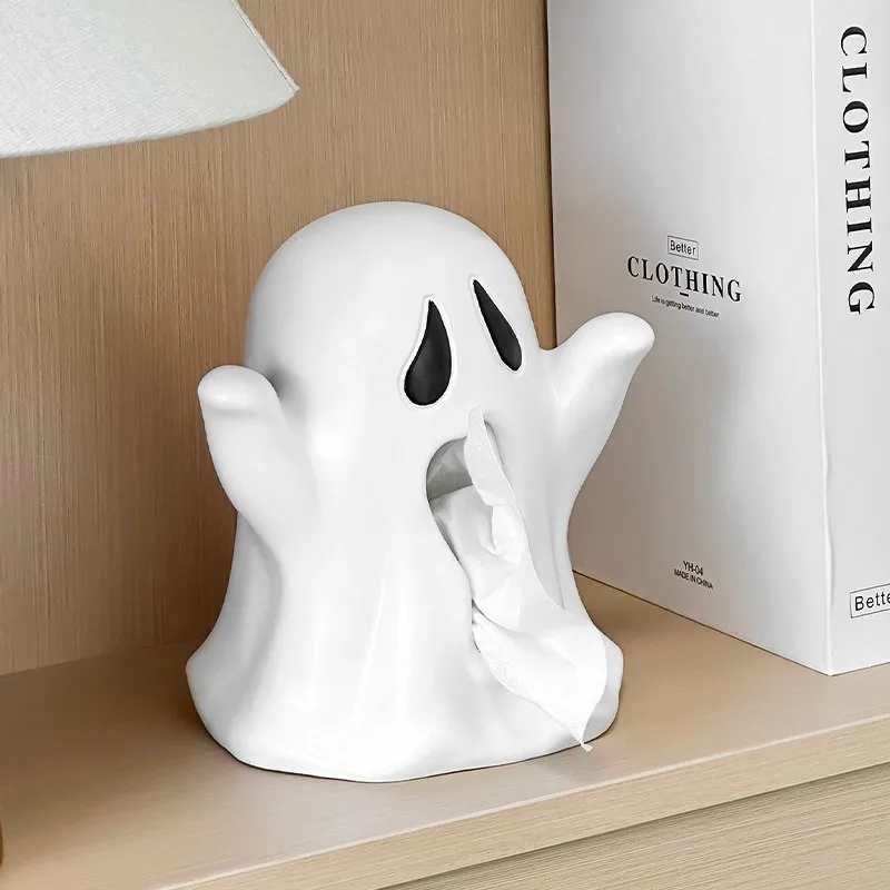 Creative cute ghost tissue box, living room dining table, coffee table, desktop carton, home decoration