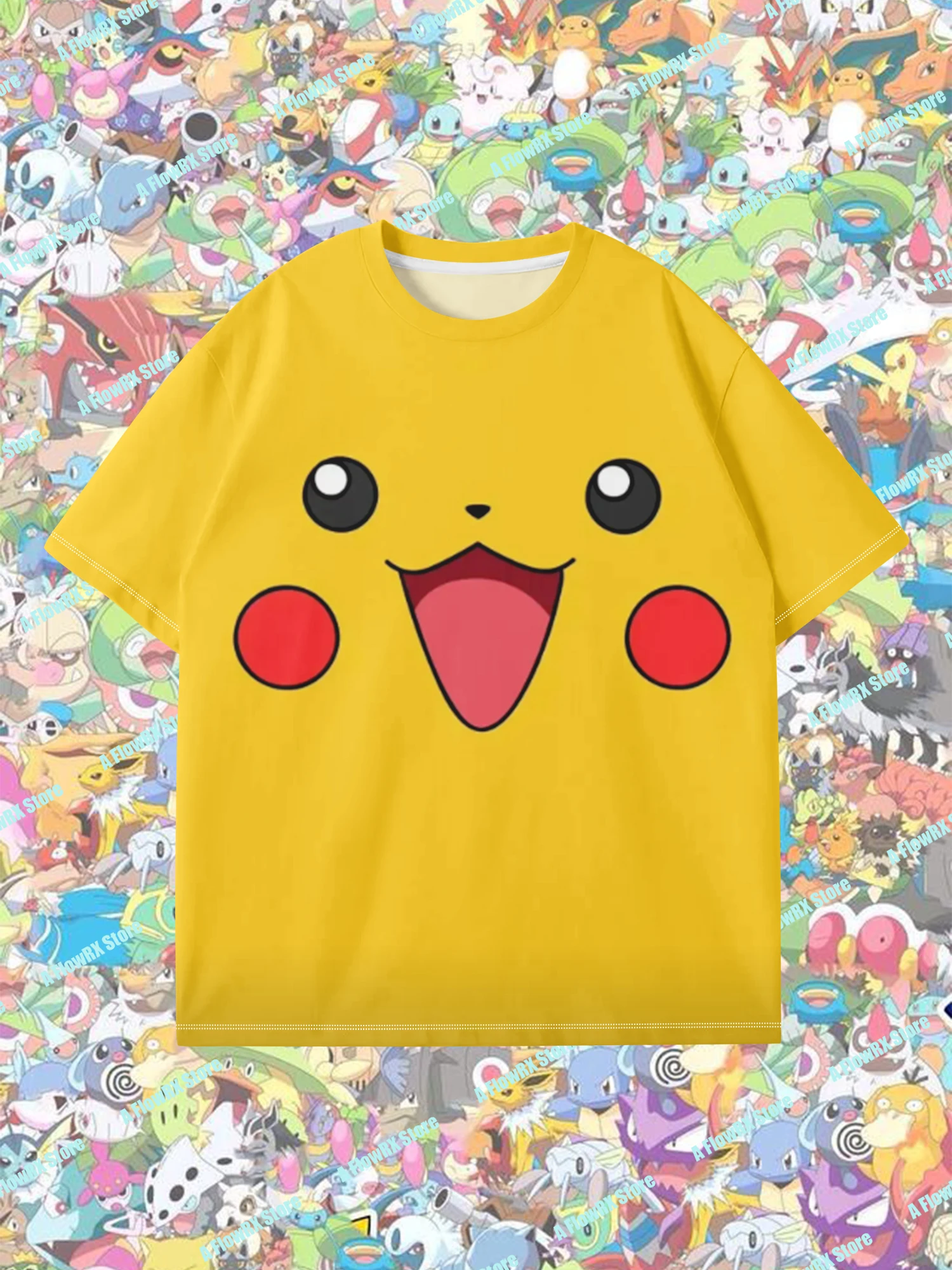 تي شيرت Pokémon Lovely مطبوع ثلاثي الأبعاد مثالي للاستخدام في الهواء الطلق مناسب للرجال والنساء والكبار والأطفال في الصيف ومريح