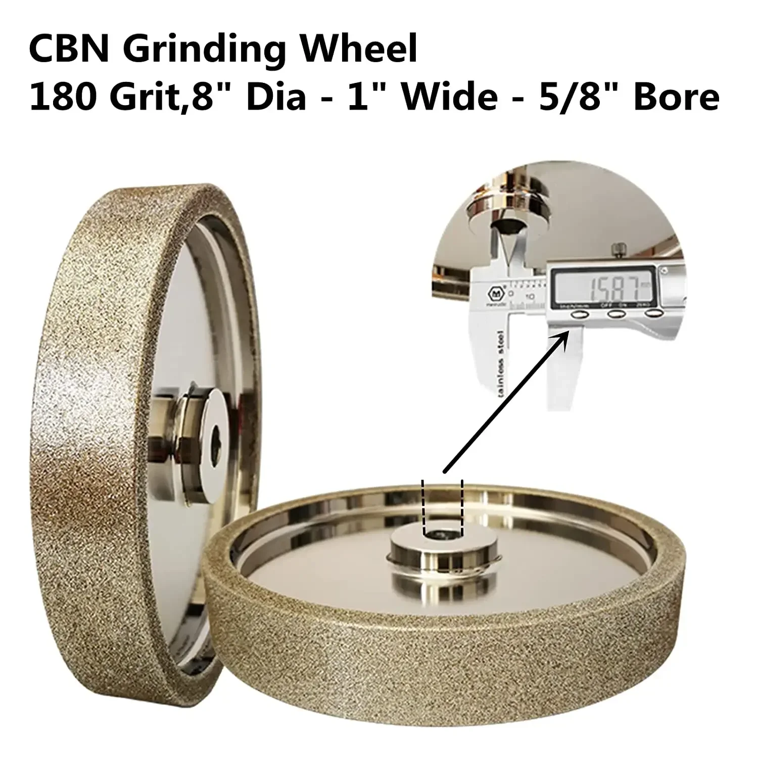 8 inch CBN Grinding Wheel 180 Grit electroplated for Sharpening High Speed Steel Tools Woodturning Tools