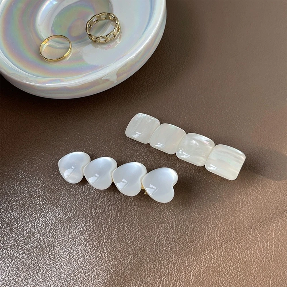 Korean Style Acrylic Hair Clip Marbled Cellulose Acetate Barrette Sweet Water Drop Side Bangs Hairpin Hair Accessories For Women