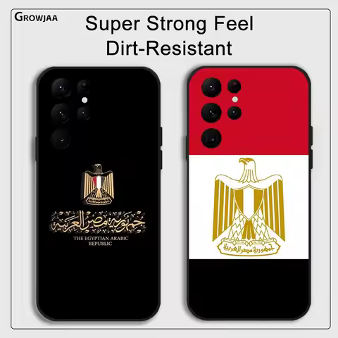 Flag Of Egypt Pattern Phone Case For Samsung Galaxy S24 Ultra S22 S23 Ultra S21 S20 5G Protective Silicone TPU Funda