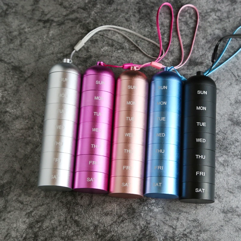 

Portable Waterproof Weekly Pill Organizer Travel Pill Case 7-Compartment Vitamin Dispenser 7-Day Daily Medication Storage Box