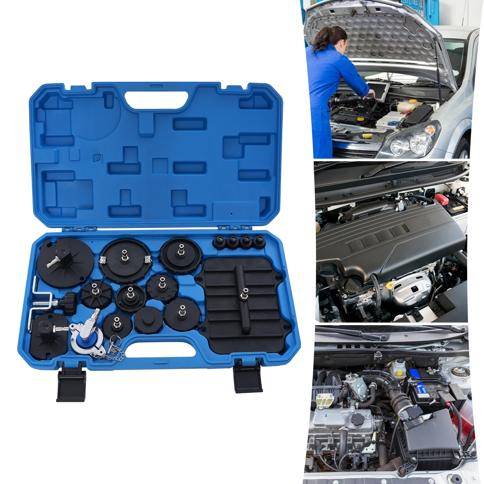 12pcs Brake Master Cylinder Adapters Brake Fluid Bleeding Bleeder Tool Kit with Storage Case for Most Vehicles