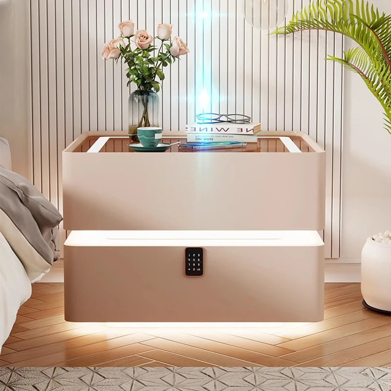 スマート寝室ナイトスタンドモバイルコーヒー充電高級ベッドサイドテーブル中国低格安メシタスデノーチェ省スペース家具