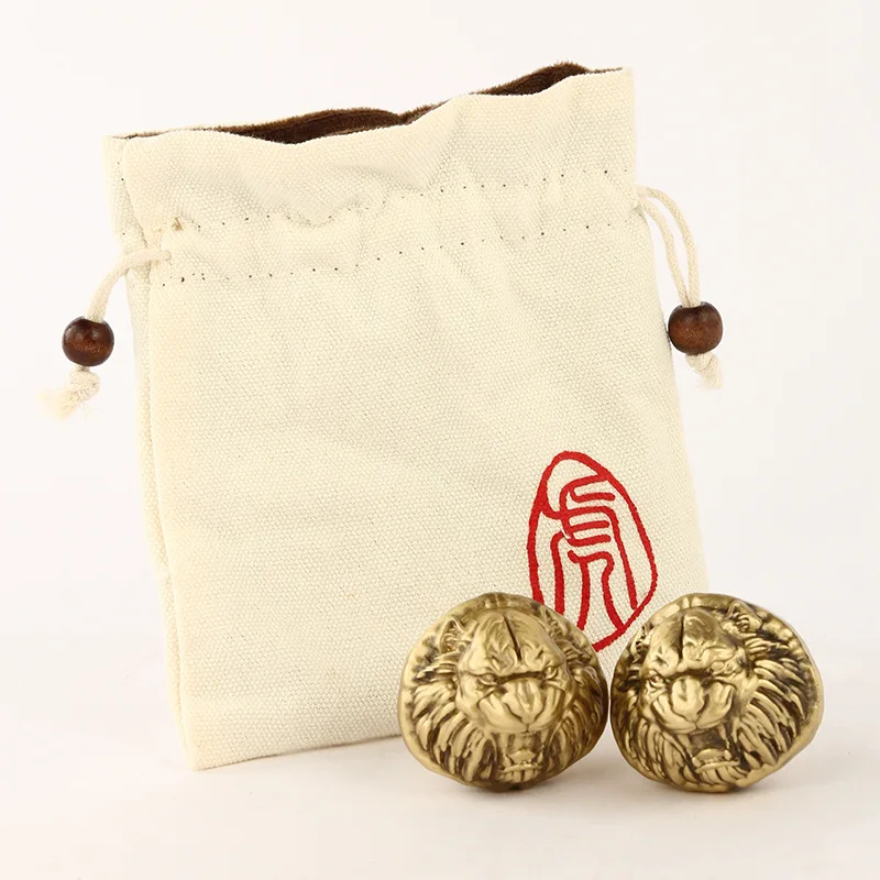 Solid Dragon Ornament Copper Walnut Pair Plaything Collectible Craft