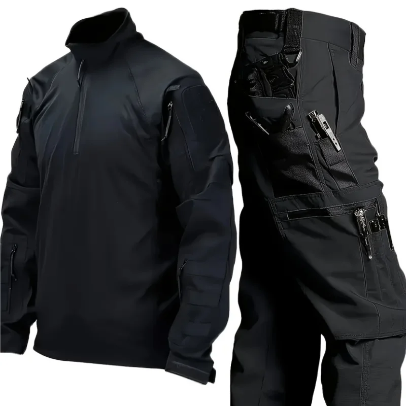 

Мужской тактический костюм с длинным рукавом, костюм лягушки 046, длинные брюки, спортивная тренировочная одежда из двух предметов, камуфляжная одежда для игр на открытом воздухе